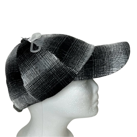 GAP Unisex One Size Black White Plaid Poly Wool‎ Blend Adjustable Basebal… - Picture 1 of 8